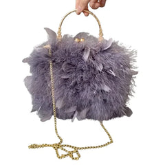 Ostrich Feather Clutch | Luxurious Statement Accessory