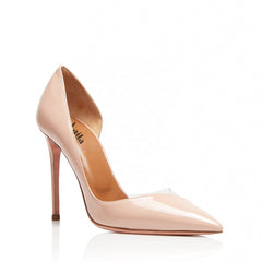 Nude high-heeled shoe on a white background