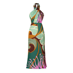 Colorful patterned dress on a white background
