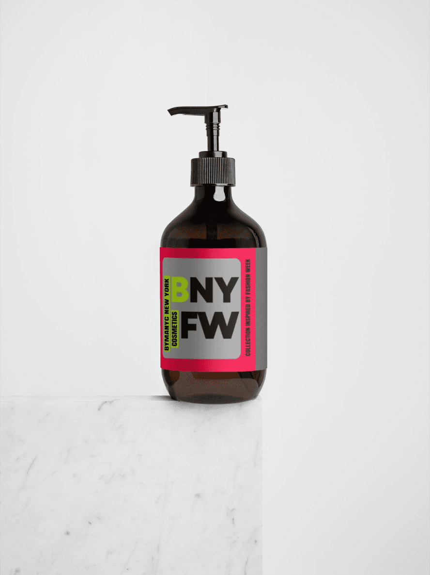 Bottle with a label on a white background
