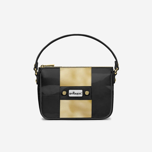 Handbag BYMANYC ® New York – Couture Vegan Vertical Band in Black & Gold Luxe BYMANYC ® New York