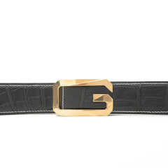 Handcrafted Alligator Leather Belts G-shaped buckle