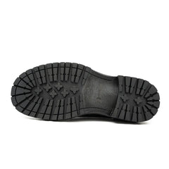 Handcrafted Big Toe Derby Shoes with Thick Sole  Black