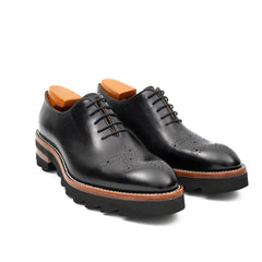 Handcrafted calfskin Oxford shoes Black