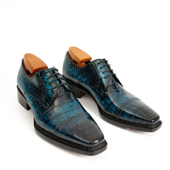 Handmade Nile Crocodile Derby Norwegian Stitch & Silk Lining