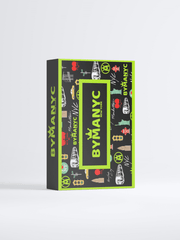 Product packaging with 'BY MANYC' branding on a gray background