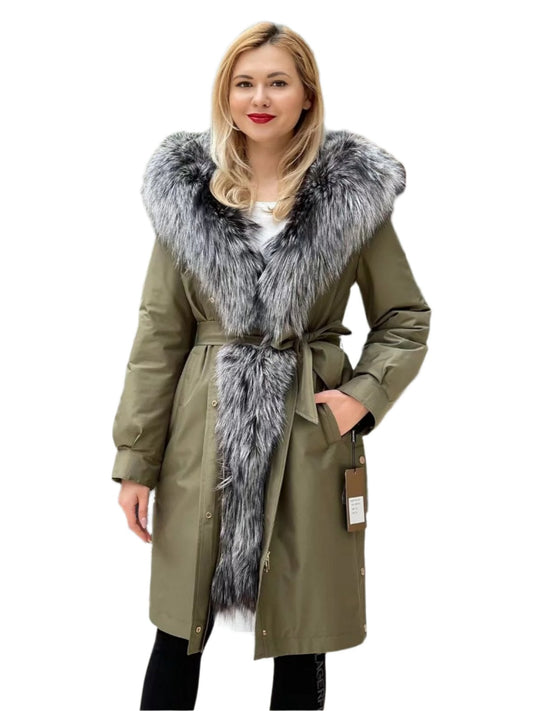 Genuine Silver Fox Fur Trim Rabbit Fur Insulated Parka Alaska® Outerwear Company