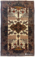 Antique Persian Baloch, Baluch Rug 2’10 x 4’8” Rugistan