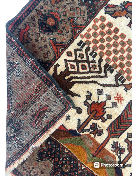 Antique Persian Baloch, Baluch Rug 2’10 x 4’8” Rugistan