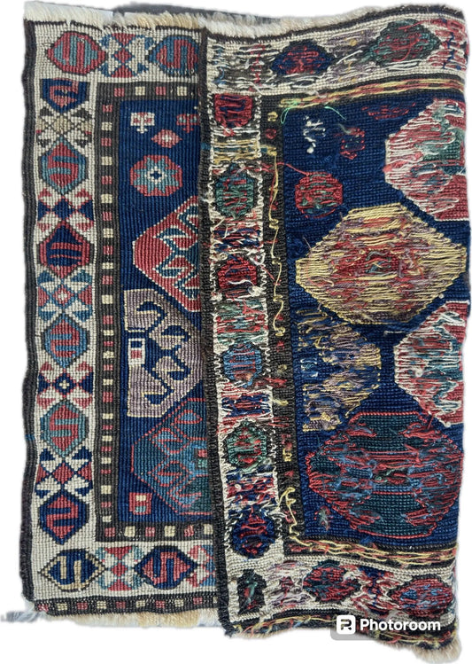 Antique Tribal Shahsavan Caucasian Bagface - 26" X 18" Rugistan