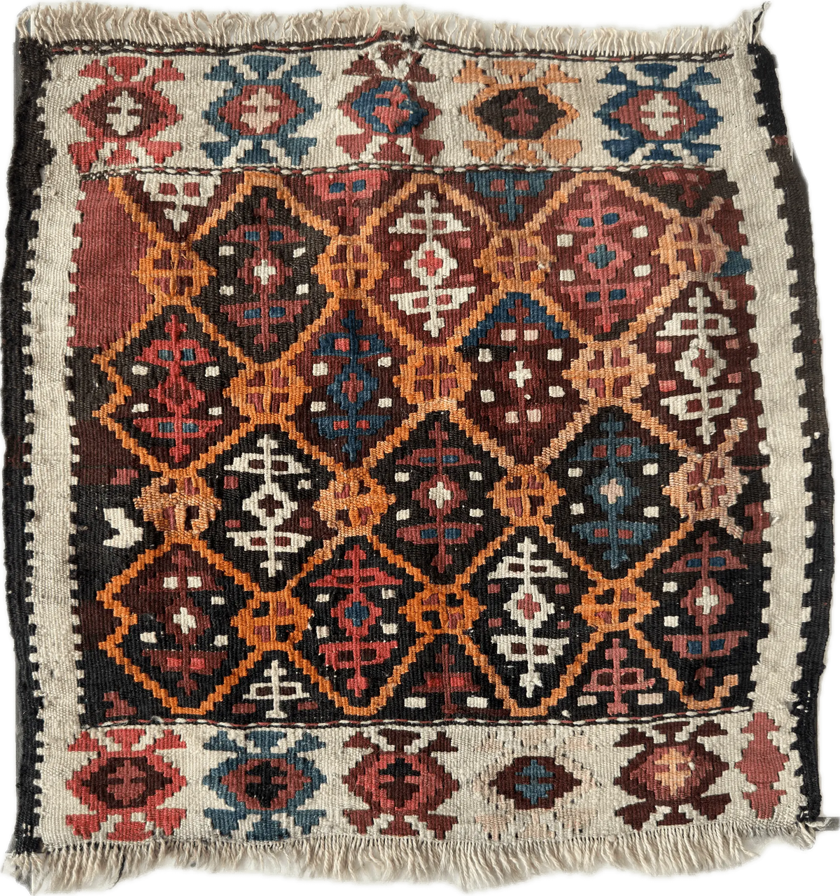 Antique Tribal Shahsavan Caucasian Bagface - 26" X 18" Rugistan