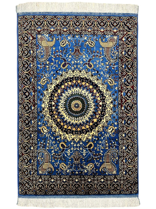Hand-Knotted Parak Rug – Sky Blue, 40” x 60” | Afghan Wool Rug Rugistan