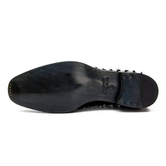 Black leather shoe sole on a white background