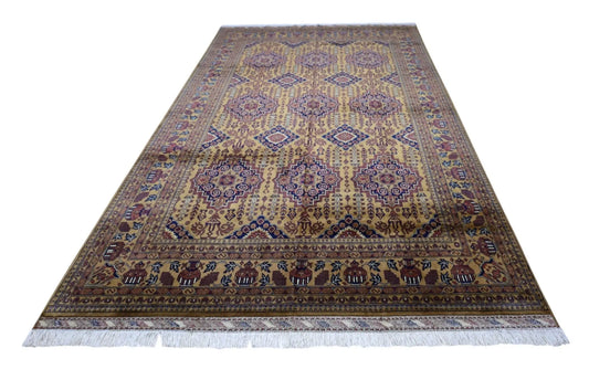 Hand-Knotted Afghani Zerkhaki Wool Rug – 6’7″  x  10’2″ Rugistan