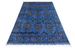 Hand-Knotted Afghani Zerkhaki Wool Rug – 6’7″  x  9’3″ Rugistan