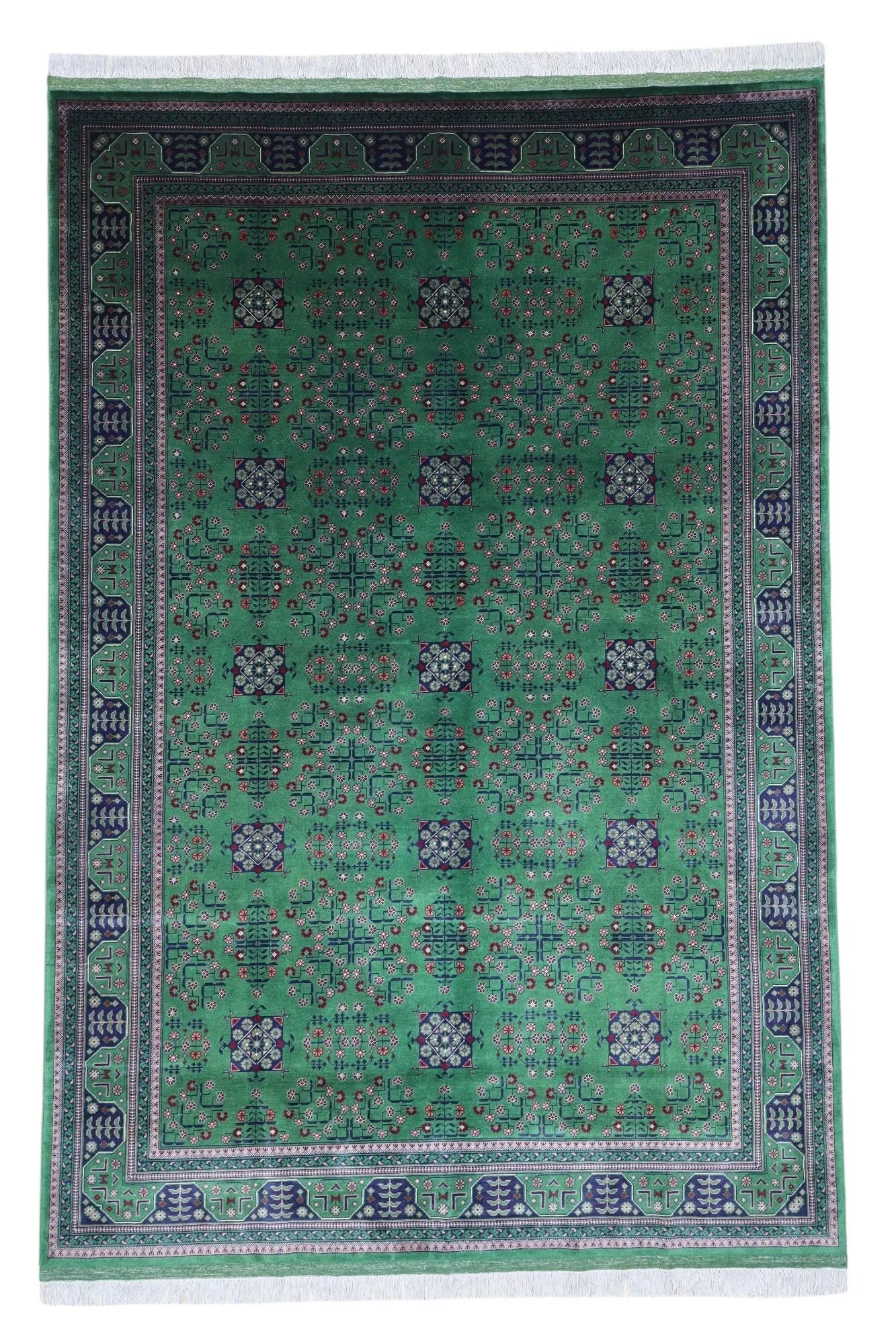 Hand-Knotted Afghani Bukharayi Wool Rug – 6’7″  x  9’9″ Rugistan