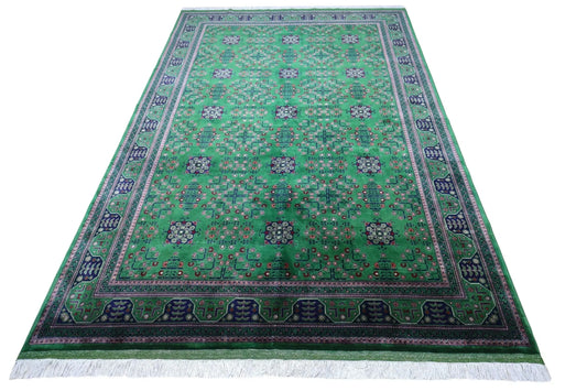 Hand-Knotted Afghani Bukharayi Wool Rug – 6’7″  x  9’9″ Rugistan