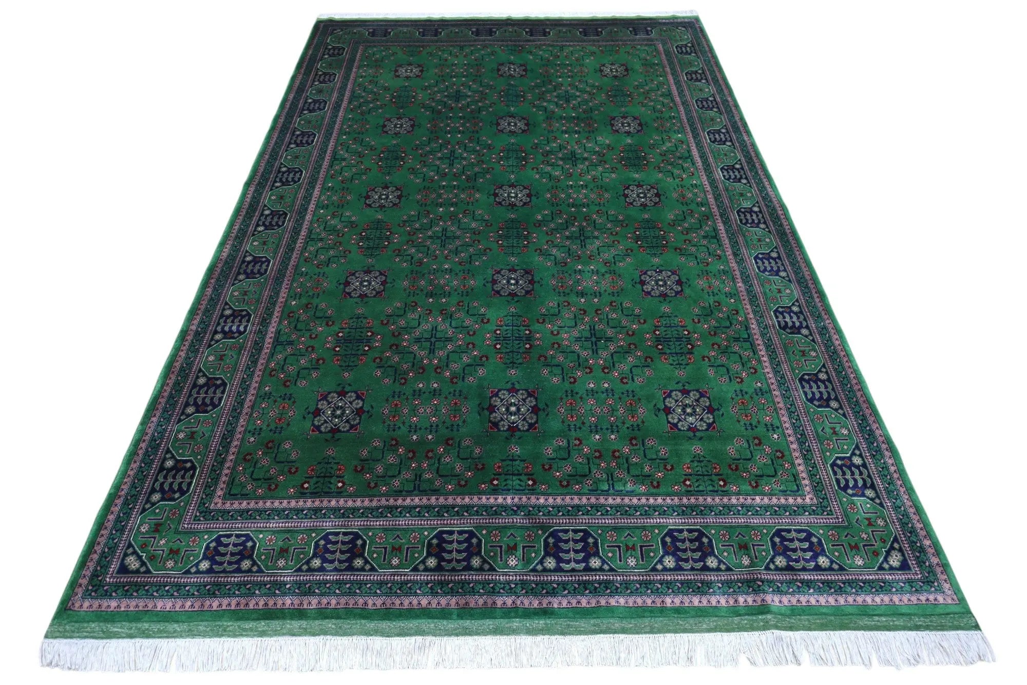 Hand-Knotted Afghani Bukharayi Wool Rug – 6’7″  x  9’9″ Rugistan