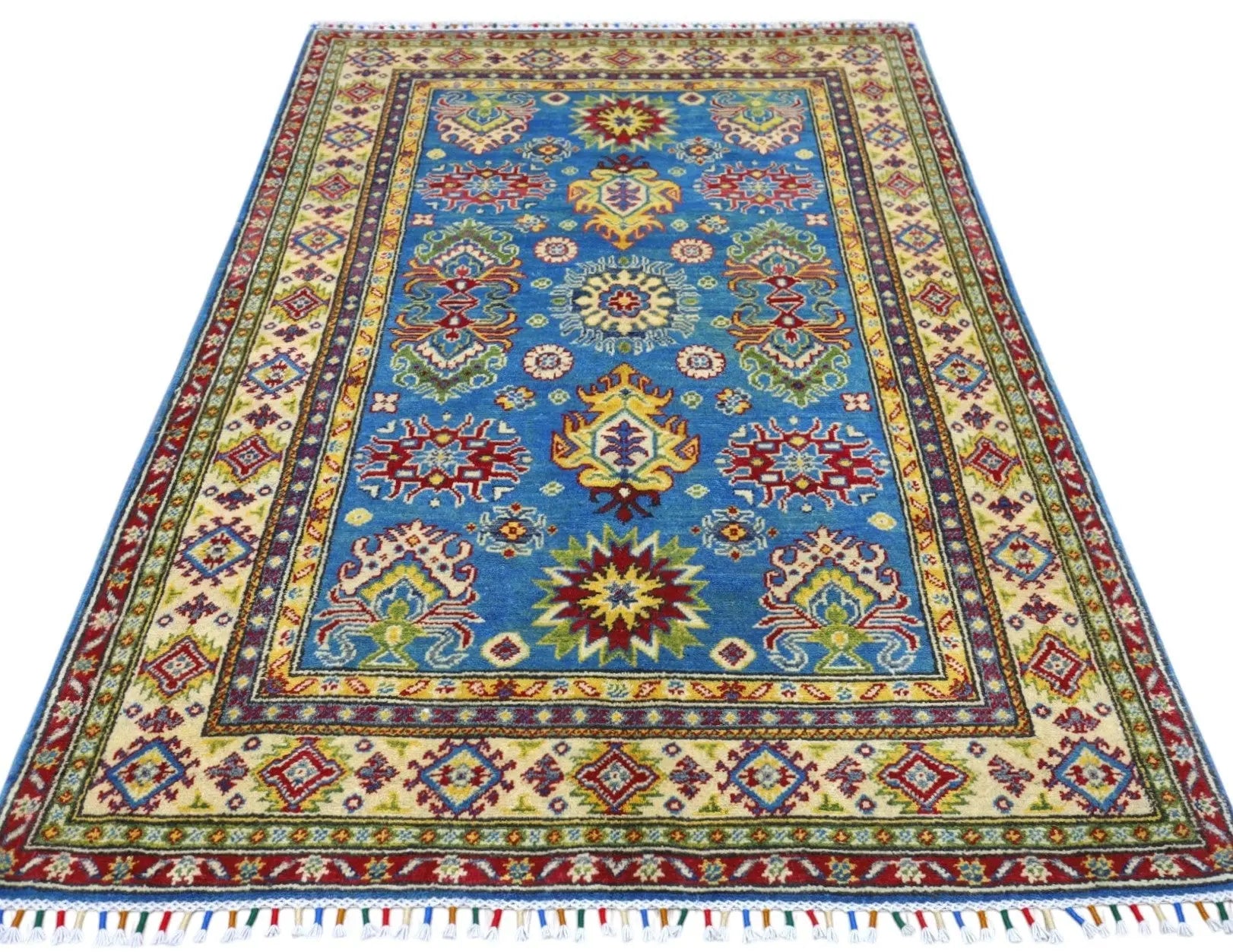 Hand-Knotted Afghani Kazak Wool Rug – 3’11″  x  6’0″ Rugistan
