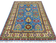 Hand-Knotted Afghani Kazak Wool Rug – 3’11″  x  6’0″ Rugistan