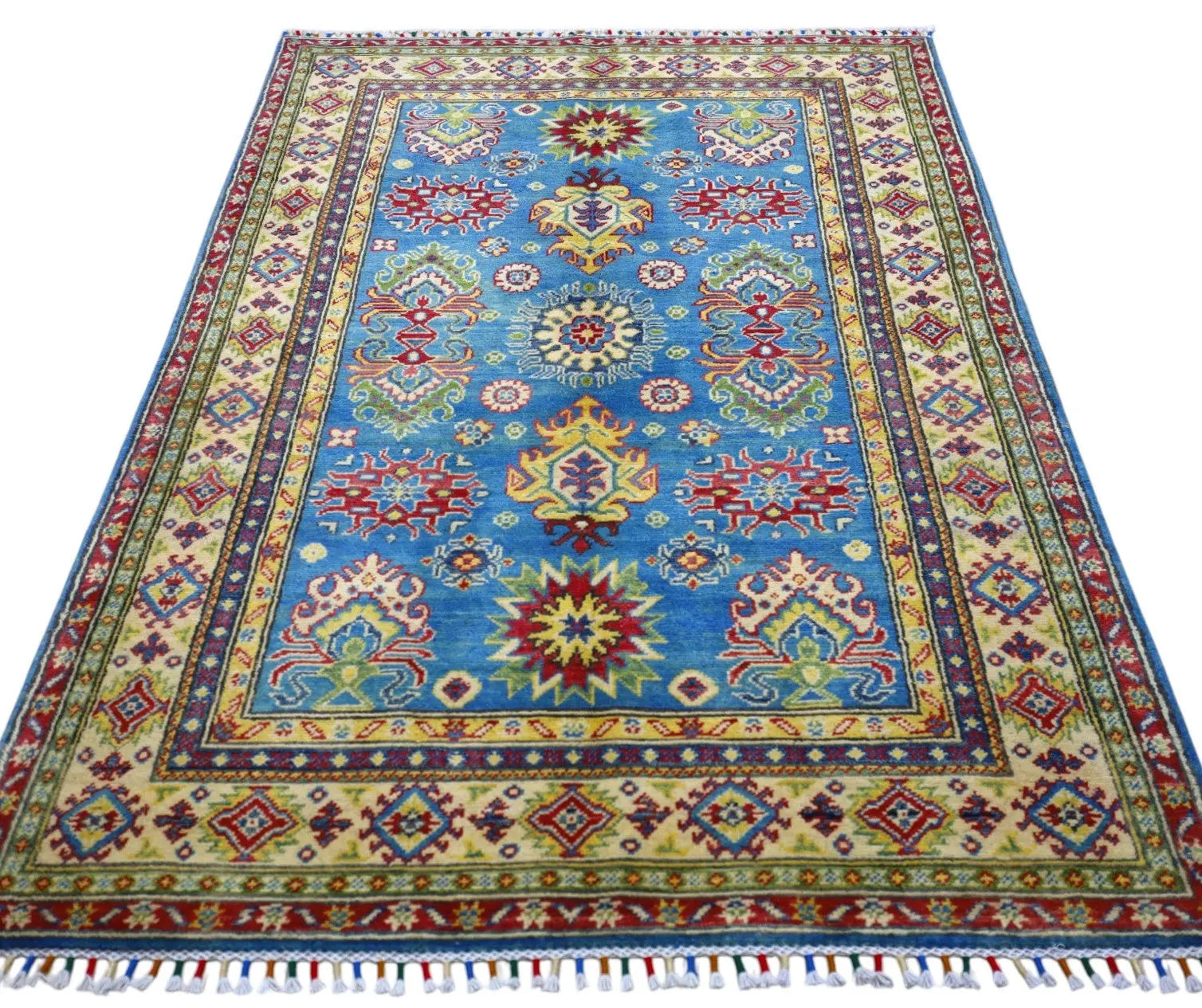 Hand-Knotted Afghani Kazak Wool Rug – 3’11″  x  6’0″ Rugistan