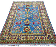 Hand-Knotted Afghani Kazak Wool Rug – 3’11″  x  6’0″ Rugistan