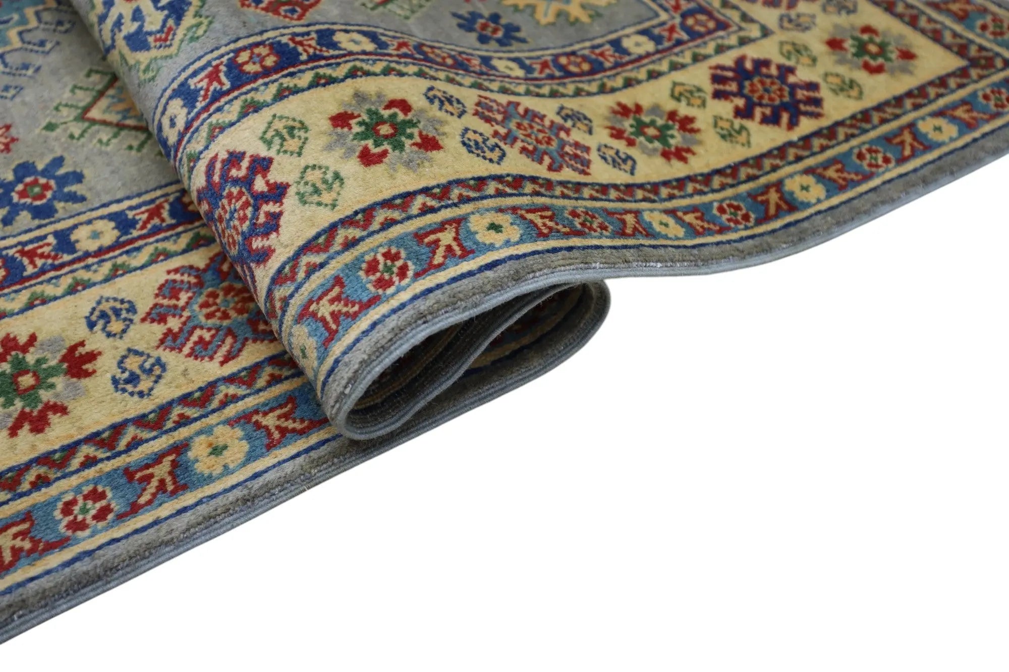 Hand-Knotted Afghani Kazak Wool Rug – 3’11″  x  5’6″ Rugistan