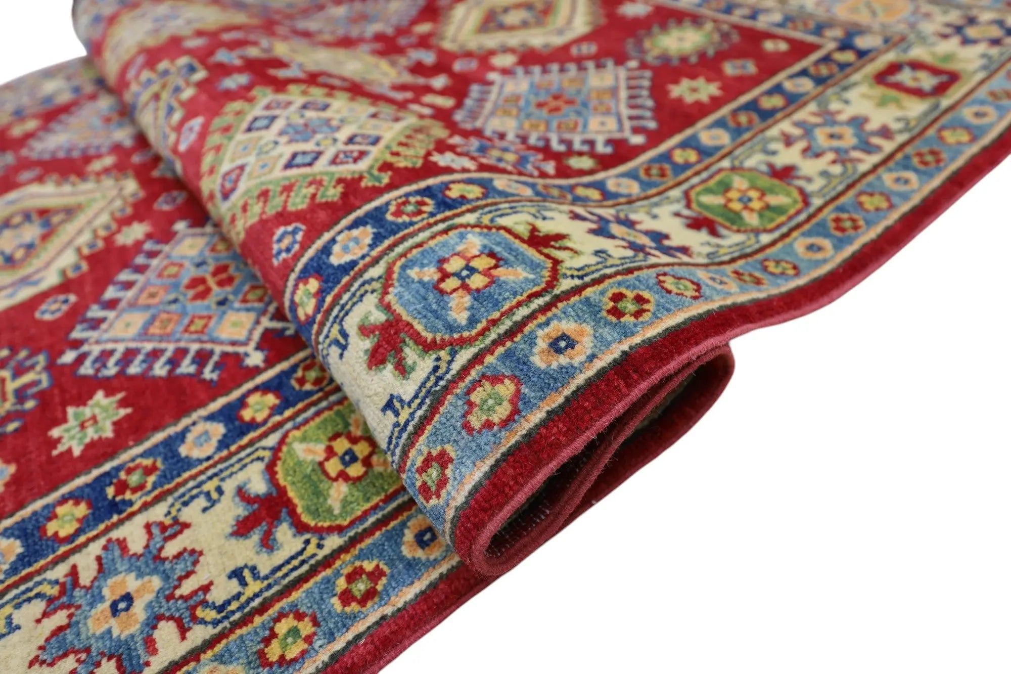 Hand-Knotted Afghani Kazak Wool Rug – 3’10″  x  6’0″ Rugistan