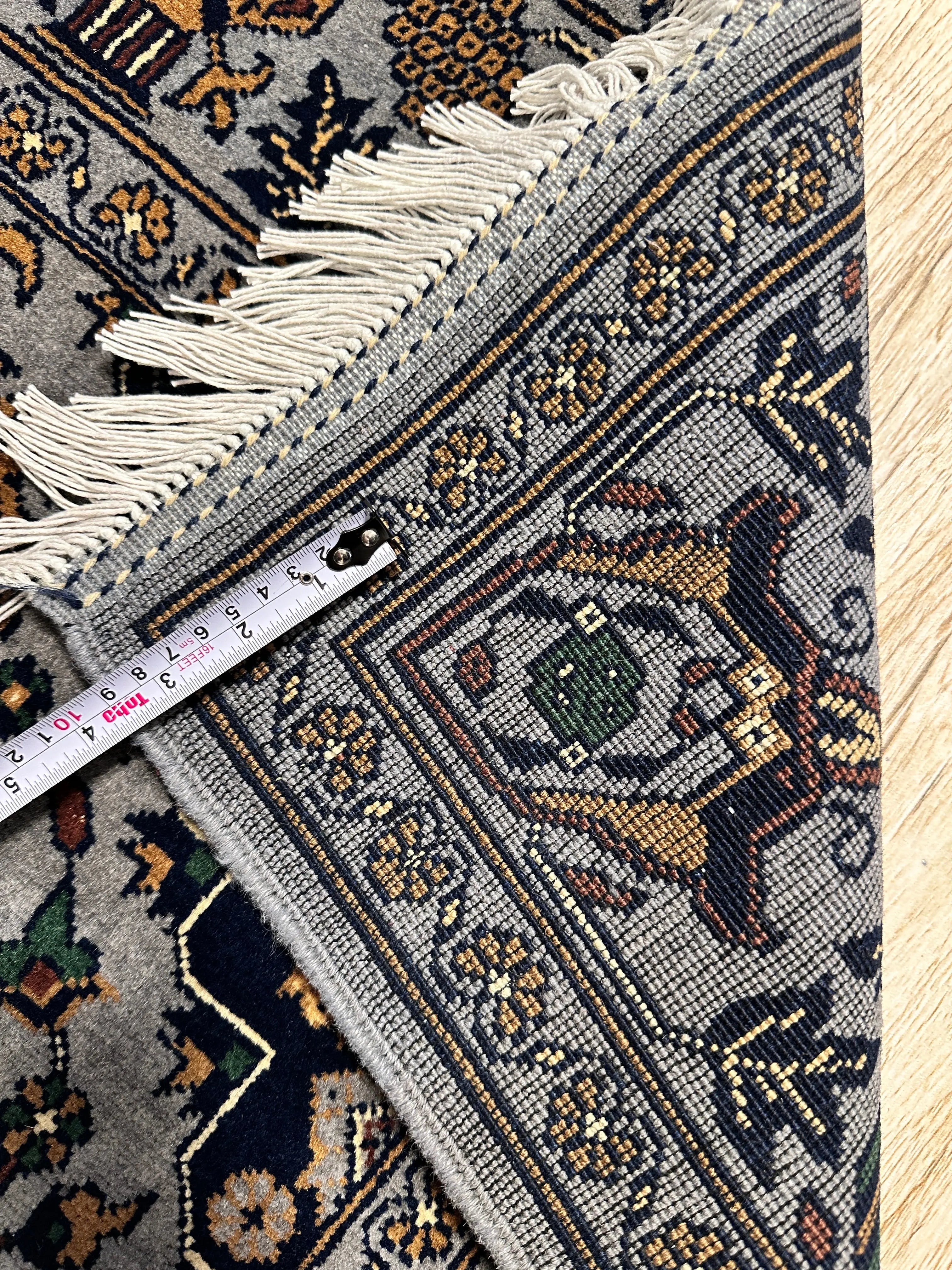 Hand-Knotted Afghani Zerkhaki Wool Rug – 3’4″  x  4’11″ Rugistan