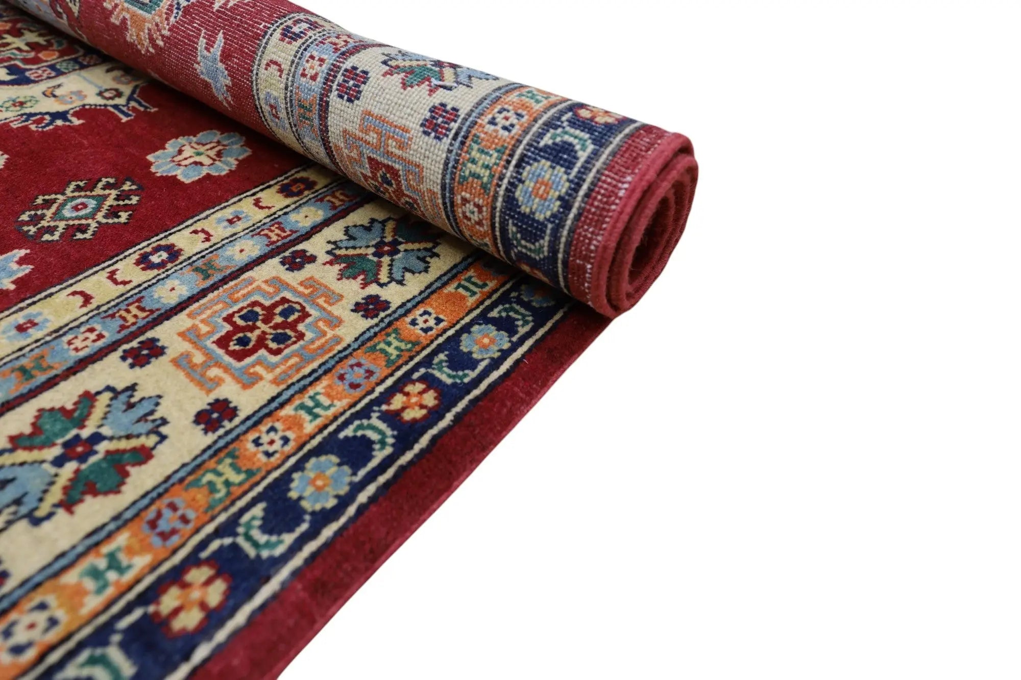 Hand-Knotted Afghani Kazak Wool Rug – 4’10″  x  6’6″ Rugistan