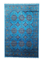 Hand-Knotted Afghani Zerkhaki Wool Rug – 6’6″  x  10’0″ Rugistan
