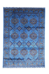 Hand-Knotted Afghani Zerkhaki Wool Rug – 6’7″  x  9’3″ Rugistan