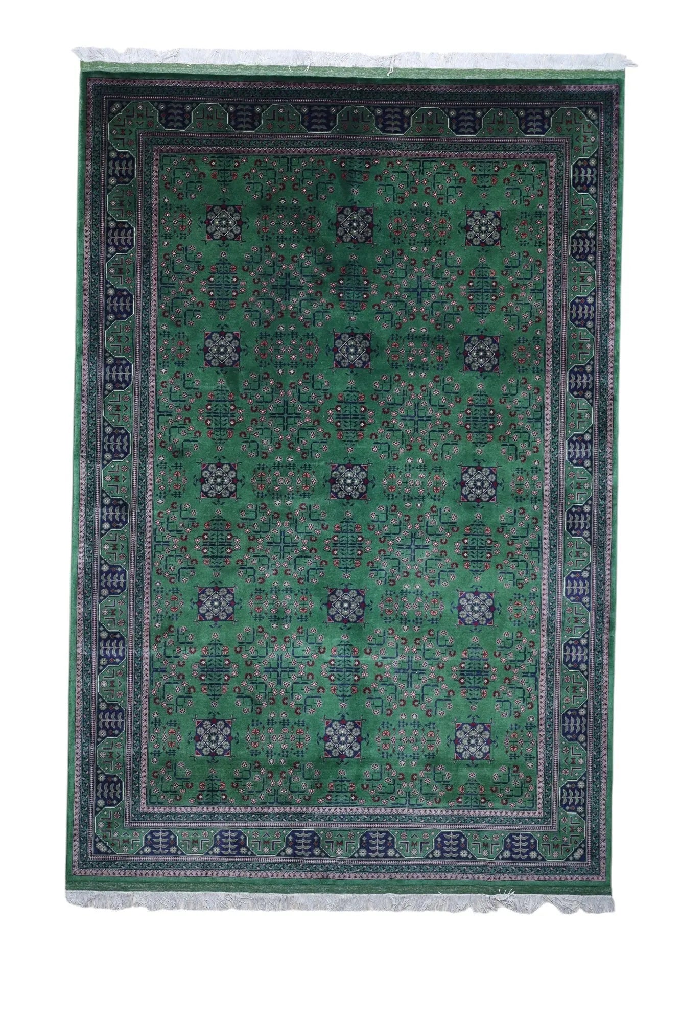 Hand-Knotted Afghani Bukharayi Wool Rug – 6’7″  x  9’9″ Rugistan