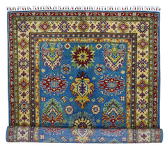 Hand-Knotted Afghani Kazak Wool Rug – 3’11″  x  6’0″ Rugistan