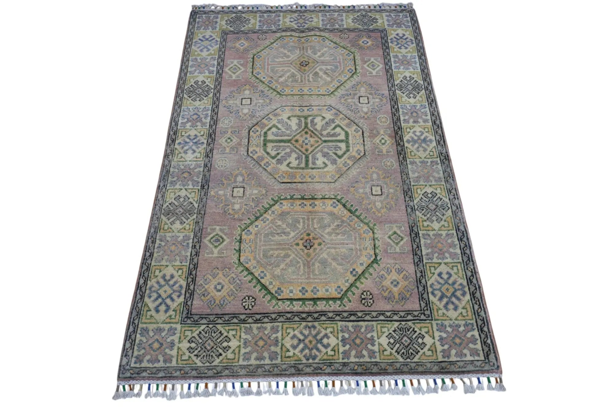 Hand-Knotted Afghani Kazak Wool Rug – 4’ x  6’ Rugistan