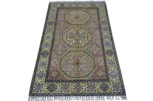 Hand-Knotted Afghani Kazak Wool Rug – 4’ x  6’ Rugistan