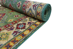 Hand-Knotted Afghani Kazak Wool Rug – 2’7″  x  9’8″ Rugistan
