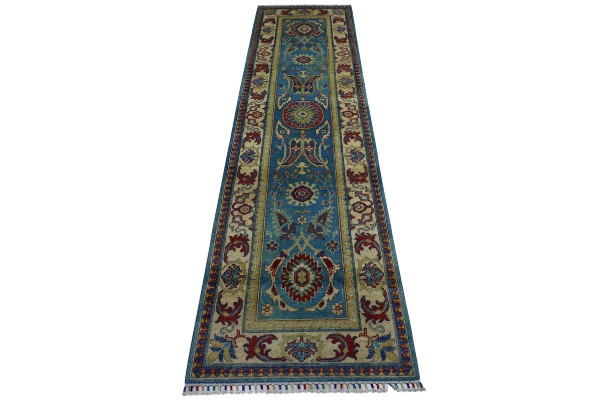 Hand-Knotted Afghani Kazak Wool Rug – 2’8″  x  9’9″ Rugistan