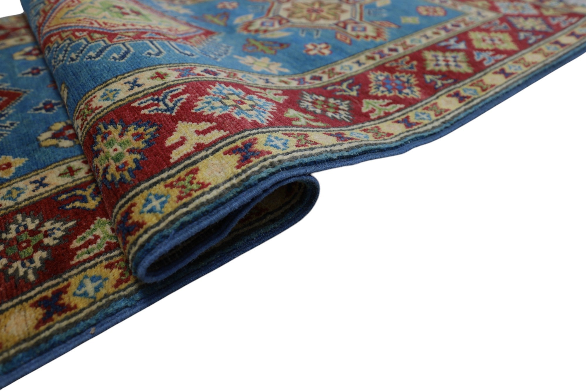 Hand-Knotted Afghani Kazak Wool Rug – 2’9″  x  9’9″ Rugistan