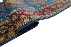 Hand-Knotted Afghani Kazak Wool Rug – 2’9″  x  9’9″ Rugistan