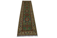 Hand-Knotted Afghani Kazak Wool Rug – 2’9″  x  9’2″ Rugistan
