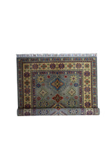 Hand-Knotted Afghani Kazak Wool Rug – 3’11″  x  5’6″ Rugistan
