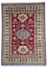 Hand-Knotted Afghani Kazak Wool Rug – 4’9″  x  6’8″ Rugistan