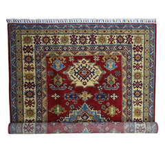 Hand-Knotted Afghani Kazak Wool Rug – 4’9″  x  6’8″ Rugistan