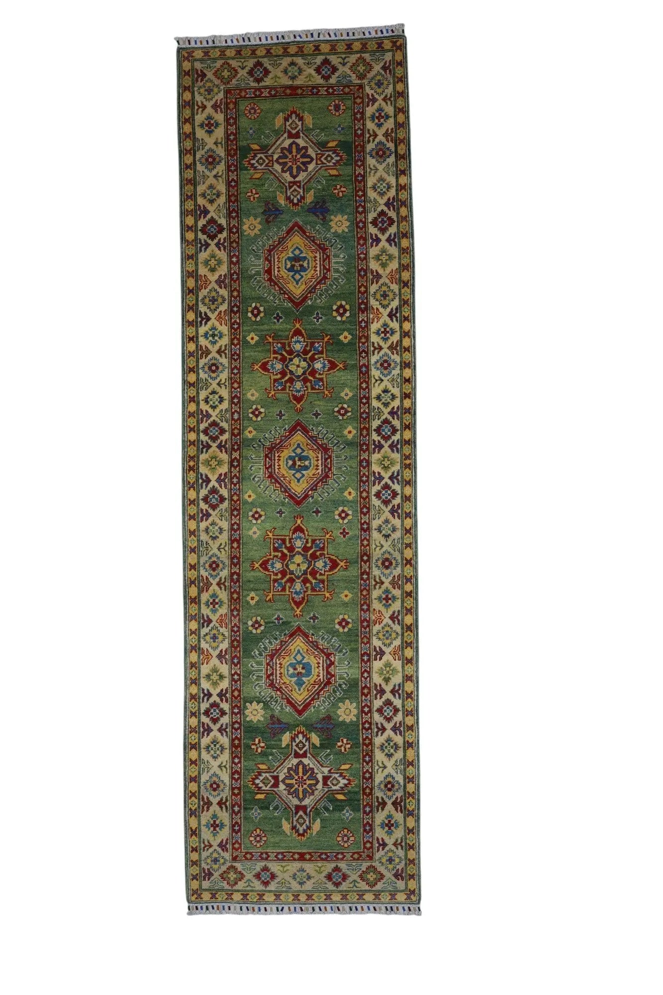 Hand-Knotted Afghani Kazak Wool Rug – 2’7″  x  9’8″ Rugistan