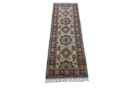 Hand-Knotted Afghani Kazak Wool Rug – 2’0″  x  6’2″ Rugistan