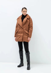 Aria Premium Down Fill Belted Jacket in Cinnamon Alaska® Outerwear Company