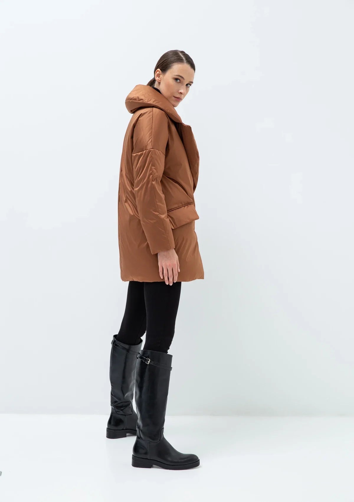 Aria Premium Down Fill Belted Jacket in Cinnamon Alaska® Outerwear Company