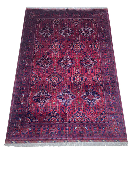 Hand-Knotted Afghani Zerkhaki Wool Rug – 6’7″  x  9’8″ Rugistan