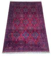Hand-Knotted Afghani Zerkhaki Wool Rug – 6’7″  x  9’8″ Rugistan